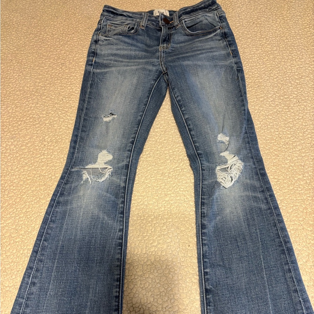 BKE Flare Distressed Blue Jeans